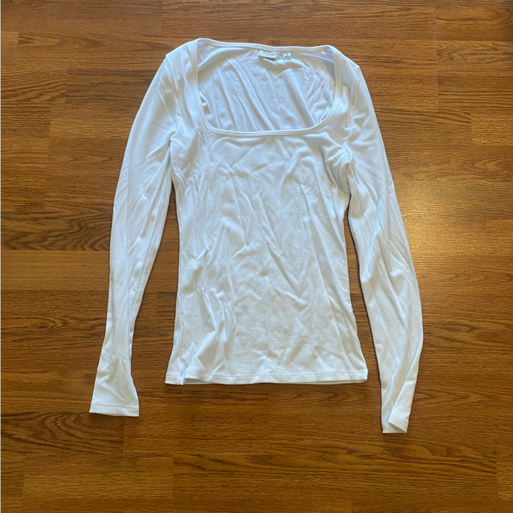 The Group Brand New White Long-Sleeve Square Neck